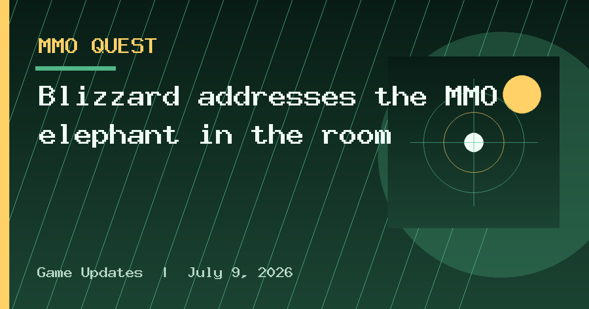 Blizzard addresses the MMO elephant in the room